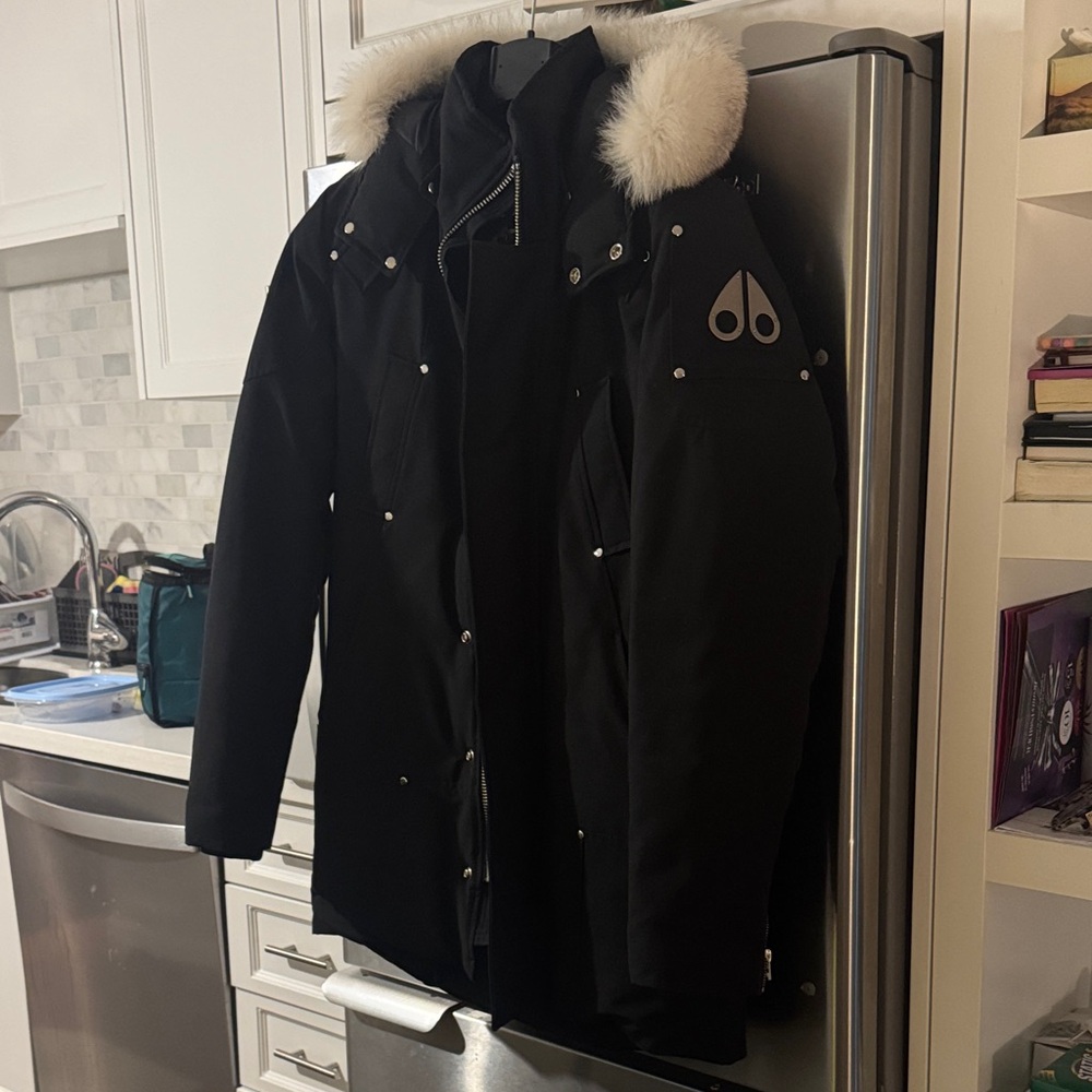 Black Parka with Fur Trim